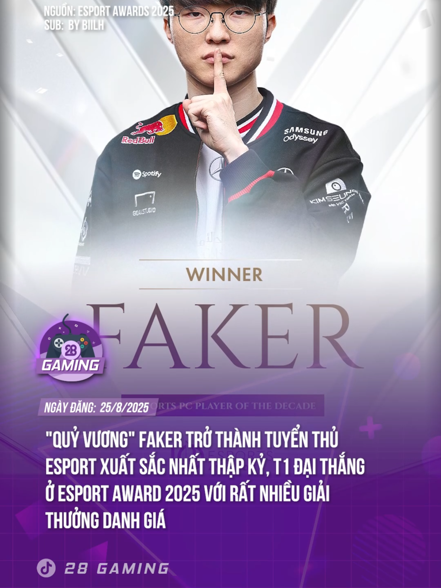 T1 ĐẠI THẮNG Ở ESPORT AWARD 2025 VỚI RẤT NHIỀU GIẢI THƯỞNG #GamingOnTikTok #2024moments #theanh28 #tiktoknews #gamer #theanh28gaming #t1 #fakerlol
