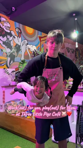 Work(out) for you, play(out) for them — at Three Little Pigs Café 🐷❤️ #kidsfriendly #tiktokviral ##3littlepigswa #3littlepigssouthfreo #fyp 