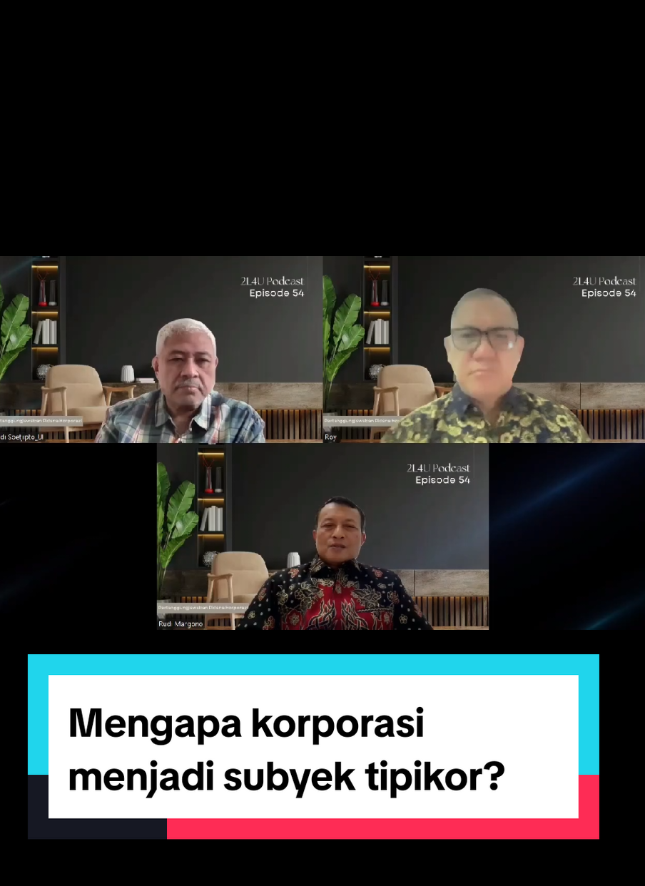 Yuk kita ikuti penuturan pak Rudi Margono, Jaksa Agung Muda Bidang Pengawasan @Kejaksaan.RI , soal #korporasi sebagai #subyek #tipikor .