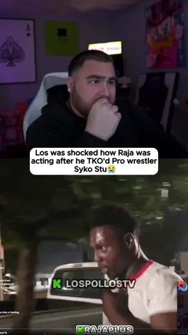 Los was shocked how Raja was acting after he TKO'd Pro wrestler Syko Stu 😭 #lospollostv #raja #rajajackson #rampagejackson #sykostu #fyp