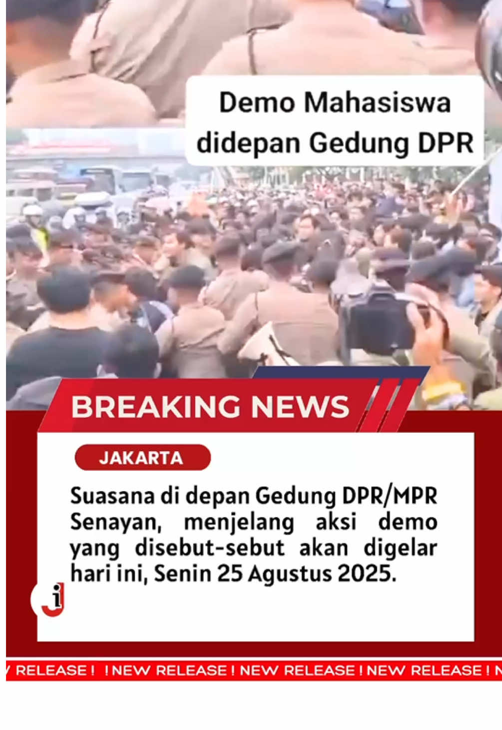 Suasana di depan Gedung DPR/MPR Senayan, menjelang aksi demo yang disebut-sebut akan digelar hari ini, Senin 25 Agustus 2025. #jatiminfo_id #gedungdpr #senayan #viral #fyppppppppppppppppppppppp 