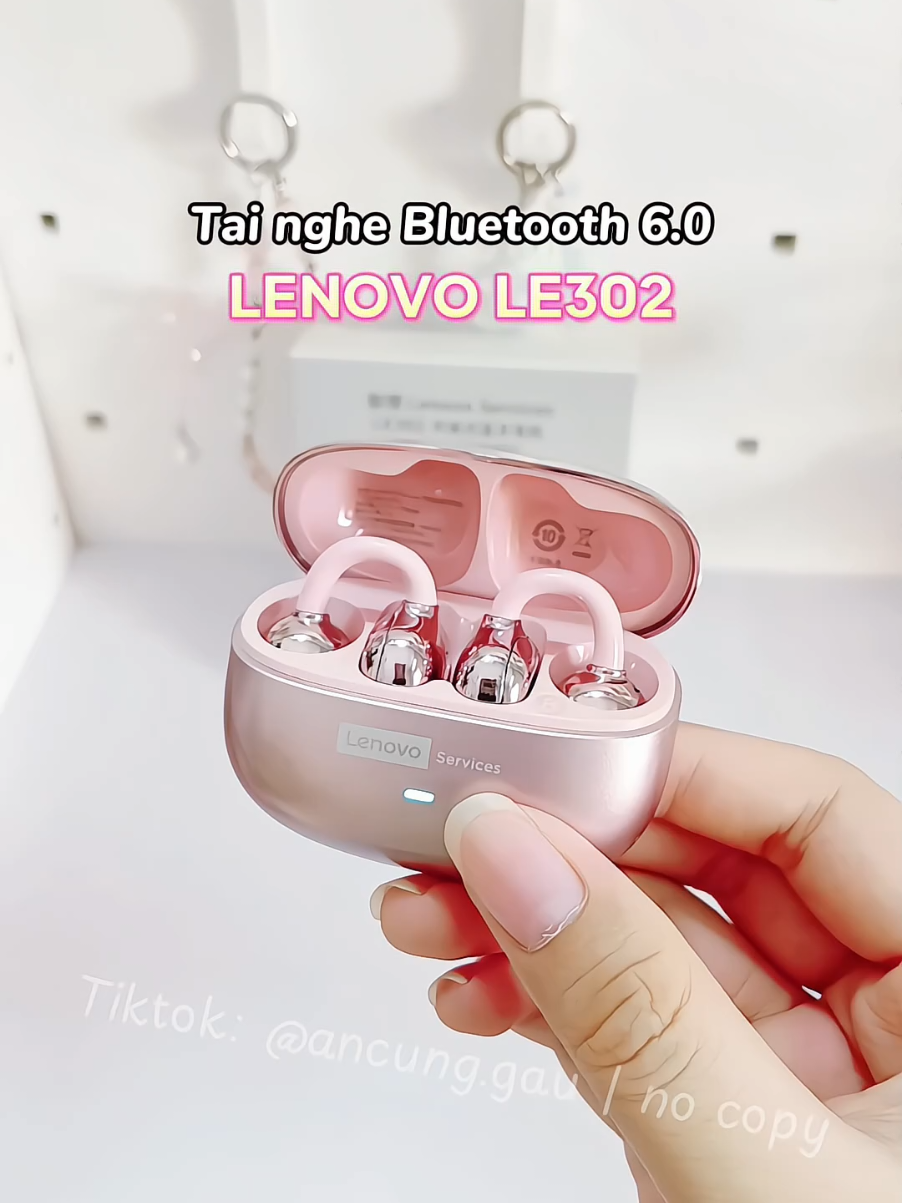 Tai nghe Bluetooth 6.0 Lenovo LE302, dạng kẹp tai đeo êm mềm mại lại còn đẹp sang choảnh ✨ #ancunggau #tainghe #tainghebluetooth #lenovo #lenovole302 