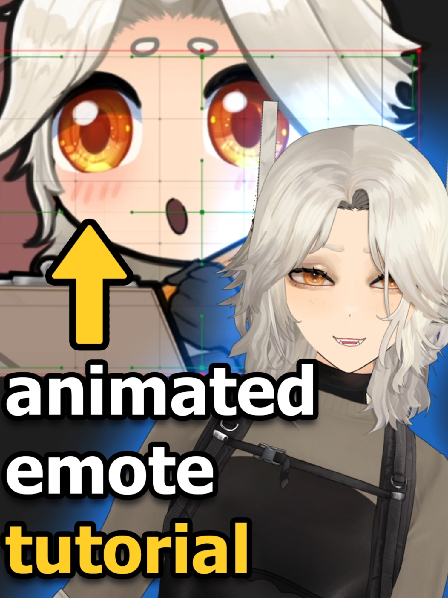 HOW TO MAKE ANIMATED EMOTES!  This is a quick breakdown of my process for animating twitch emotes in Live2D. 1. Start with your art! I do a 2000sq. pixel canvas, with 300 DPI just to make sure I can print if I ever want to. Draw your art like normal, but be a bit more careful as you work so you can easily separate layers. 2. Cut the model into chunks (I show my personal cutting in the video). This is to be able to animate each part individually. 3. Save and import to Live2D. Make your parameters, generate mesh, and start rigging! If you want to check out my beginner friendly tutorial for a PNGTuber that can teach you the basics, check it out here: https://youtu.be/uBLsQCuoQ9A 4. Animate! Import your model to the animator and set it to no more than 2S 30FPS or 1S 60 FPS. After keying in main frames, fill in the betweens, and bake your physics in. 5. Export to .mov, then reexport to GIF. I double export because Live2D's GIF export is always way crunchier than through other software. 6. Upload to Twitch & wait for your approval! Yippee!!! #vtuber #twitch #tutorial #live2d