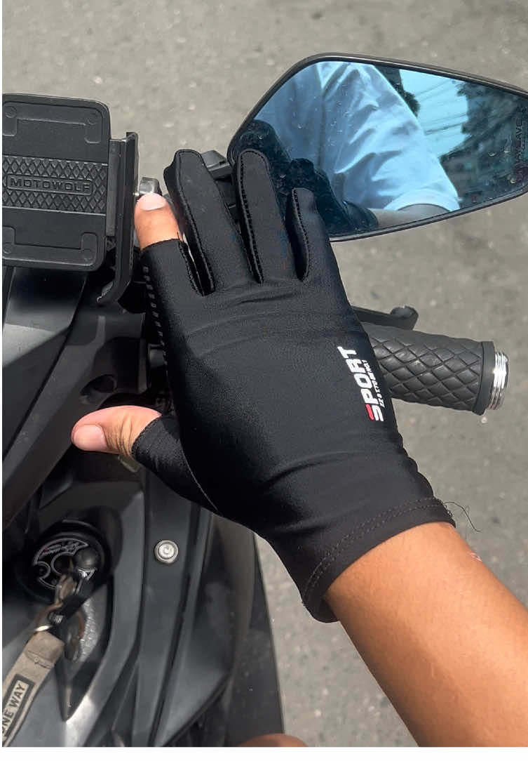 Motorcycle Bike Gloves Racing Ice Silk Non-Slip Anti-UV Touch Screen 1Pair Two Finger #gloves #glovesformotorcycle #clovesracing #motorcyclebikegloves 