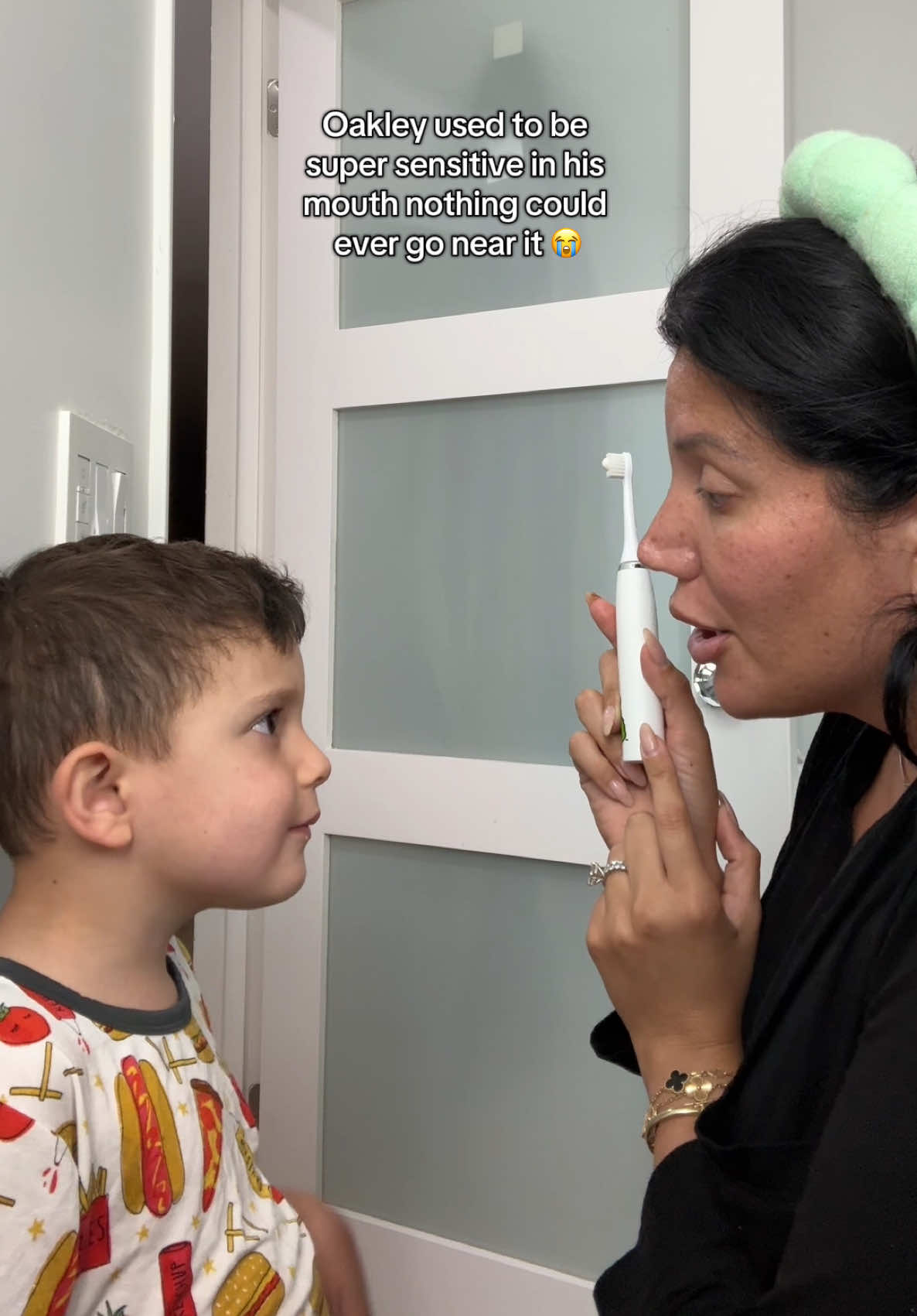 Oakley brushing his teeth 🤍 #autism 