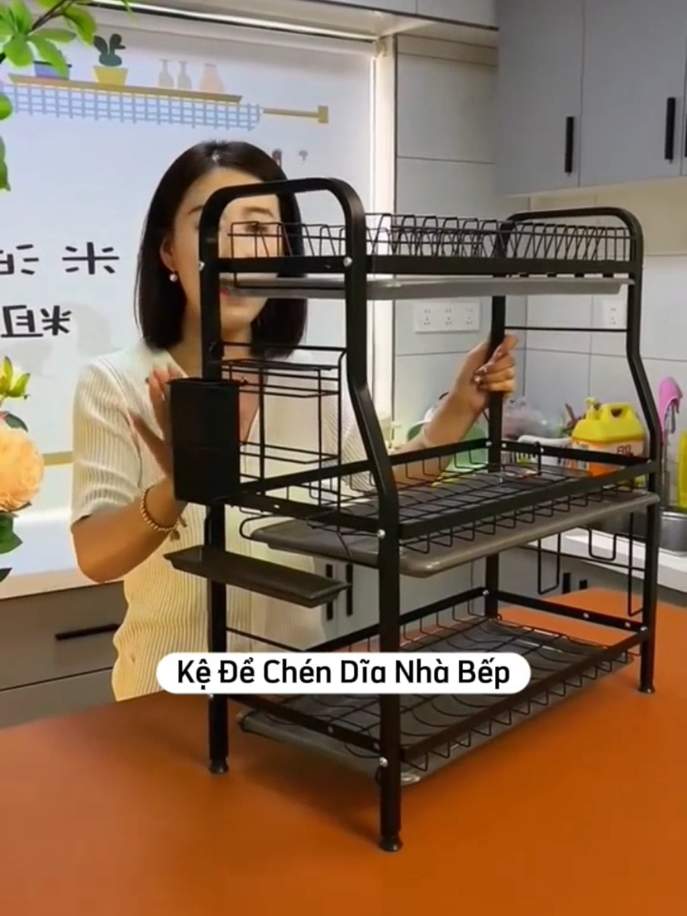 Kệ để chén có khay hứng nước #giadungnhabep #dogiadung #giadungtienich #giadung #keupchendia 