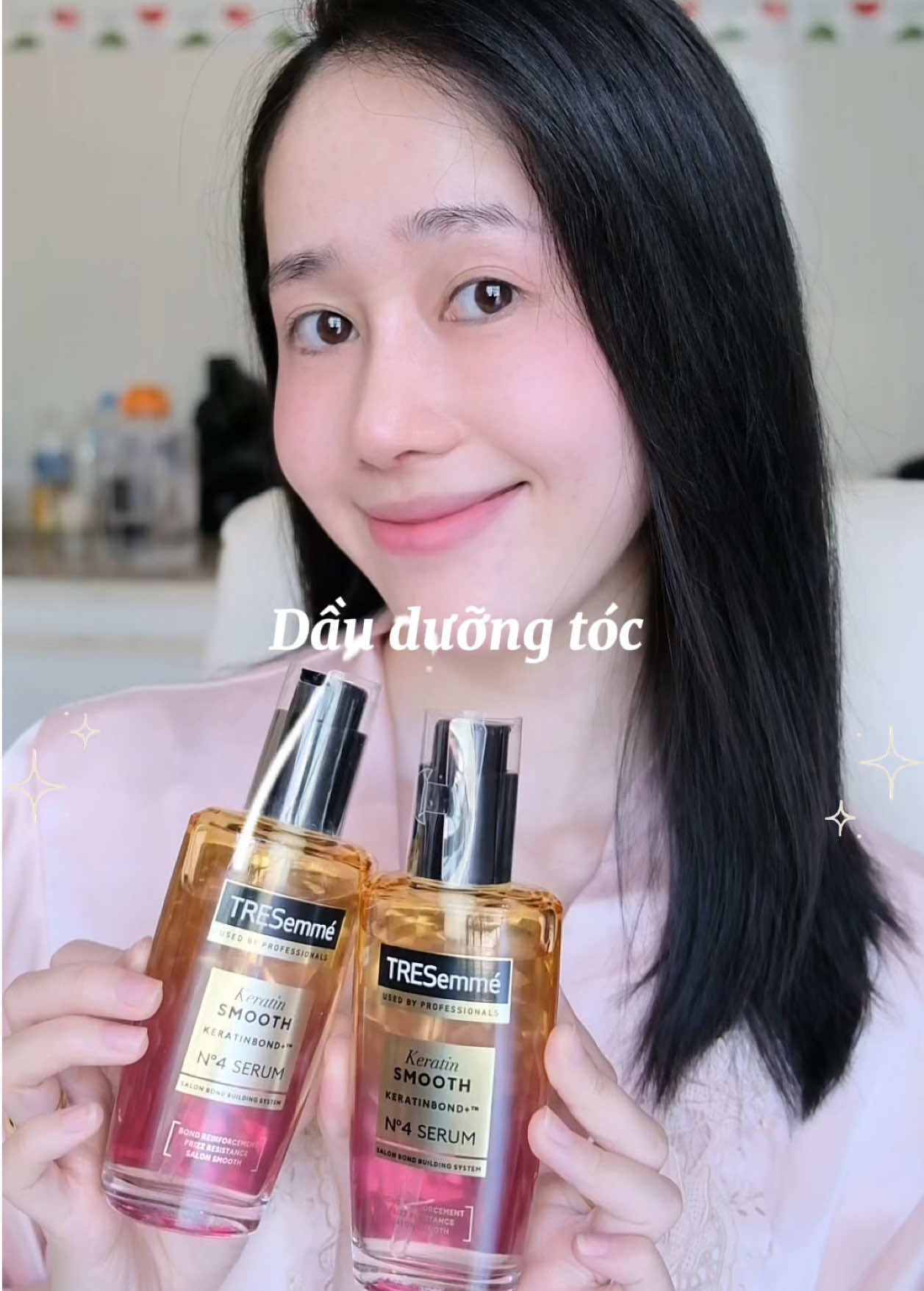 Dầu dưỡng tóc vừa bóng mượt vừa thơm 🫶🏻💖 #TRESEMME #TresemmeKeratinSmooth #hoptaccungUnilever 