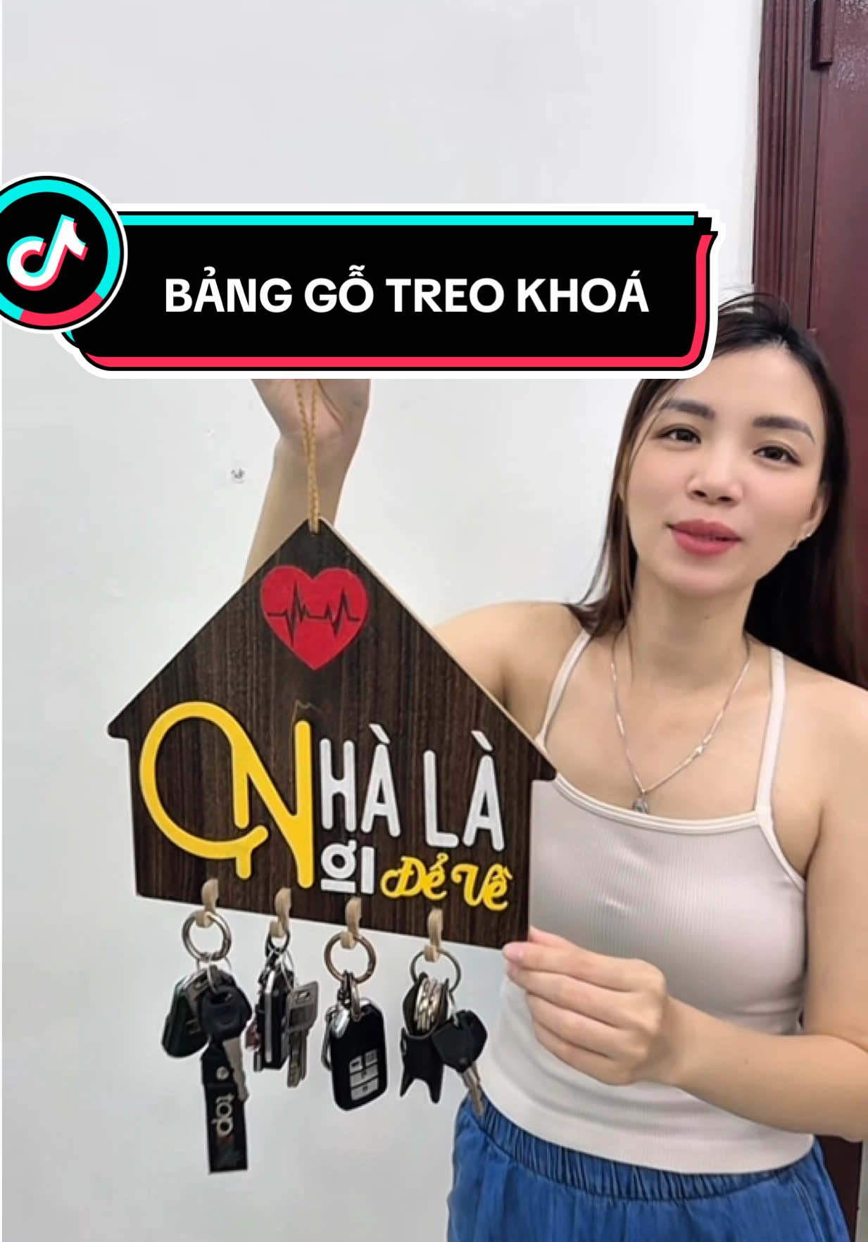 Bảng gỗ treo chìa khoá decor Bách mộc, xinh xắn dễ thương, dày dặn chắc chắn #xuhuong #banggotreochiakhoa #banggodecor #banggobachmoc 
