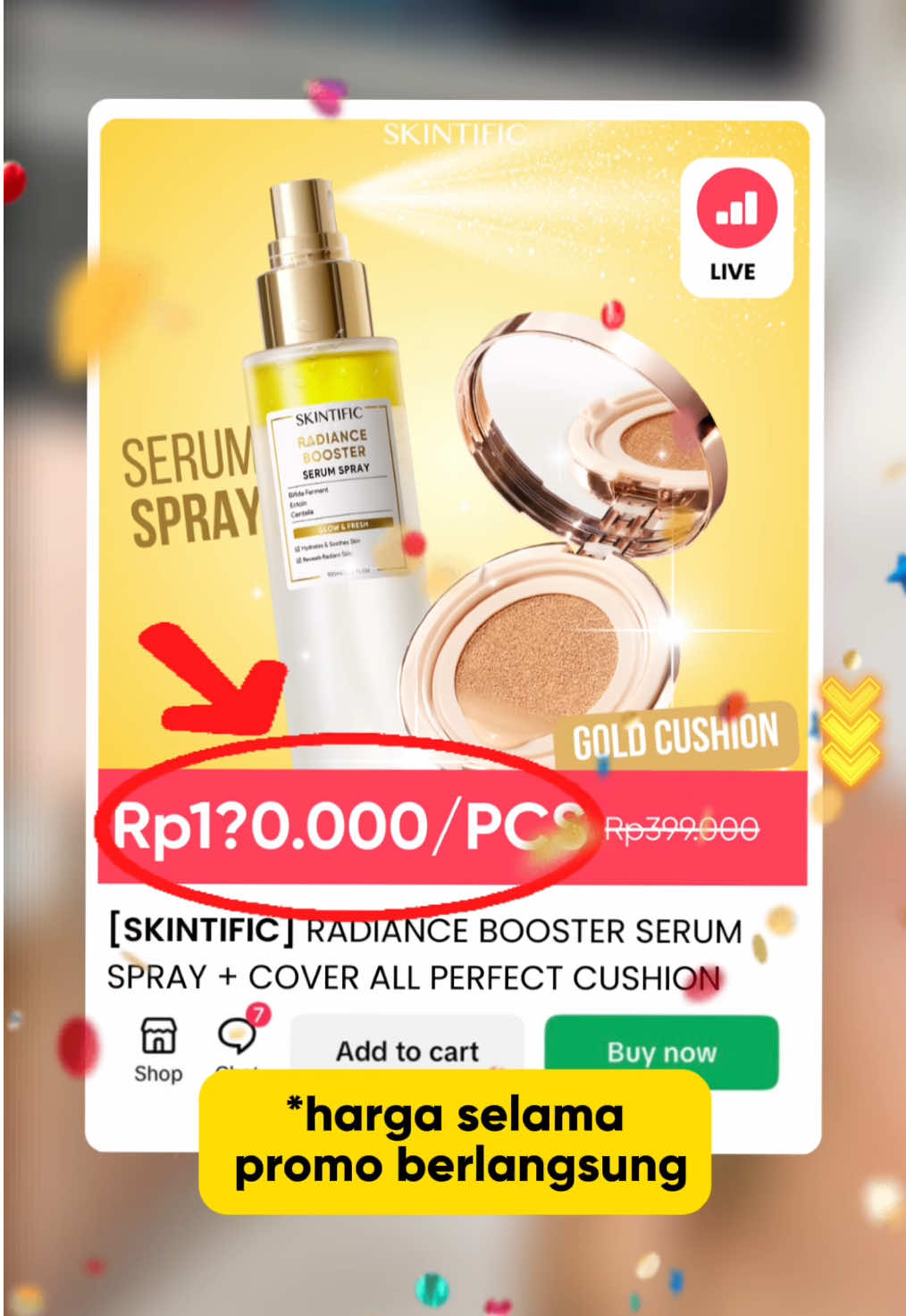 ‼️ Hai Skintizen! Say no more untuk makeup cracky dan patchy, kalau kamu pakai combo makeup ini! Gakpercaya? Cuss, buktiin ajaa sendiri😛✨🥰 Checkout di Live TikTok Skintific🩵 #skintific #goldcushion #makeupcrack #makeuplonglasting #cushionviral 