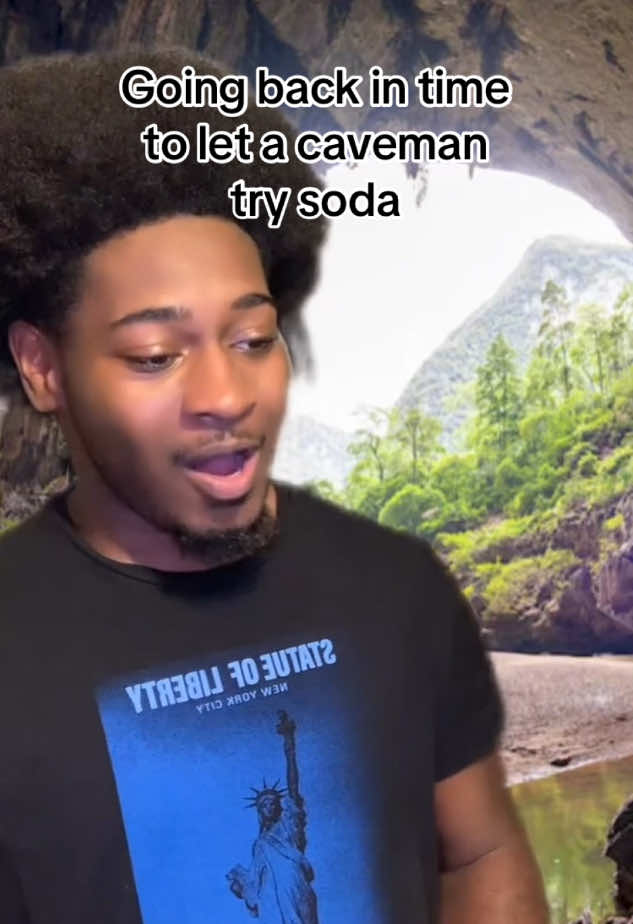 Letting a caveman try soda just to get sued😭 #quand0h #meme #funny #caveman #skit 