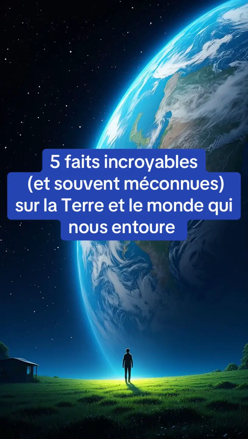 1.🌋 Un seul volcan peut arrêter le trafic aérien mondial  2.🌳 Les arbres communiquent entre eux Grâce à un réseau de champignons souterrains  3.🦑 Il existe un calamar plus long qu’un bus 4.💨 Un souffle de vent peut traverser le monde entier 5.🪨 Il pleut des pierres précieuses dans certaines planètes