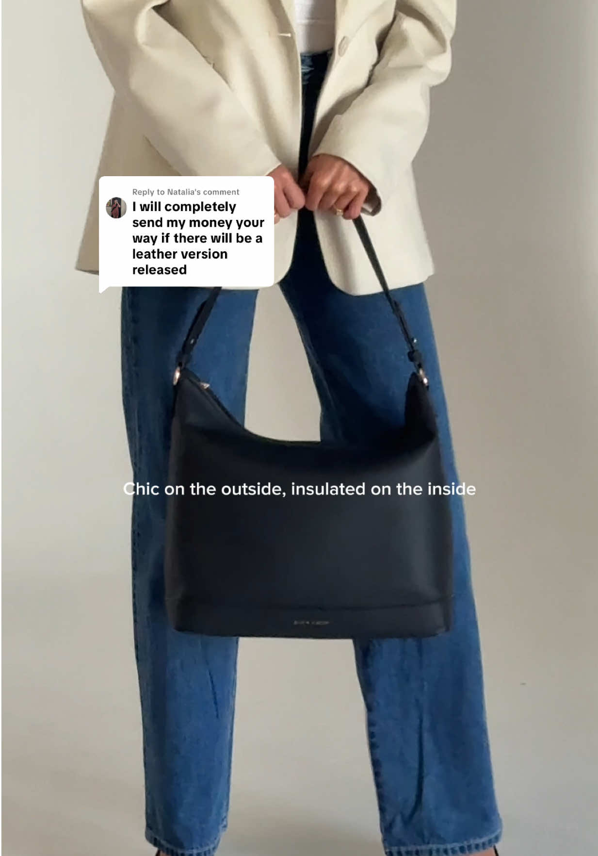 Replying to @Natalia Consider it done 🤝 COMING SOON: Insulated Slouch Bags 🫶🏼 Join the waitlist - link in bio! #slouchbag #workbag 