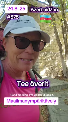 Zərgəran - Mirikand 22 km Azerbaidžan Total now 7071 km. Temperature +33°C I stopped yesterday at numerous tea vendors. They offered me tea, coffee, and food. It was nice to chat with them, but it took an enormous amount of time. Many of them also asked to take a picture with me. So much time had passed that I ended up climbing the steepest hill during the hottest part of the day. I had to stop and rest along the way. Hotel room prices are so high that I decided to spend the night in my tent. Pysähdyin eilen lukuisten teekauppiaiden luo. He tarjosivat minulle teetä, kahvia ja ruokaa. Oli mukava jutella heidän kanssa, mutta se vei aivan hirvittävän paljon aikaa. Monet heistä pyysivät päästä kuvaan kanssani. Aikaa oli kulunut niin paljon, että suurimman ylämäen jouduin kipuamaan päivän kuumimpana hetkenä. Olikin pakko pysähtyä välillä lepäämään. Hotellien huone hinnat ovat niin korkeat, että päätin yöpyä teltassa #walkingaroundtheworld #maailmanympärikävely #tainaliekari #travel #azerbaijan 