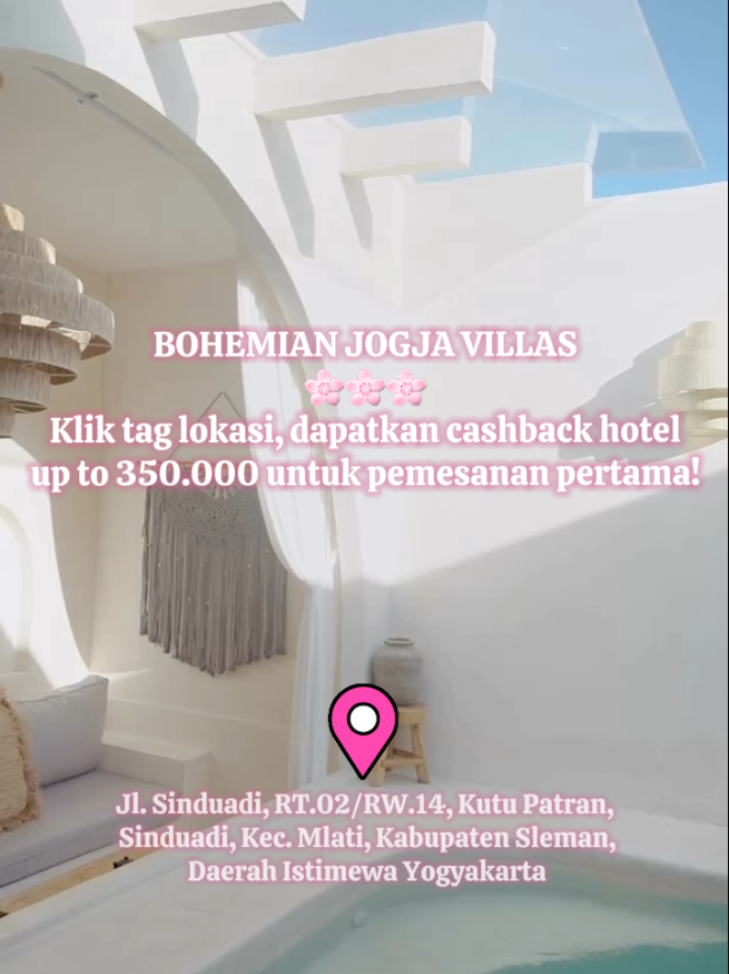 Bohemian Villa, merupakan villa yang terletak di jantung kota Yogyakarta. Terinspirasi oleh keindahan pantai Mediterania dan suasana bohemian yang santai, villa ini menawarkan pengalaman menginap yang unik dan tak terlupakan. #StaycationAkhirPekan #jelajahakhirpekan #healingbarengkeluarga #selamibudaya #adtreego 