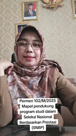 Peraturan menteri no 102/M/2025 tentang Mata pelajaran pendukung program studi dalam seleksi Nasional berdasarkan prestasi . #snbp #ptn #fyppppppppppppppppppppppp 