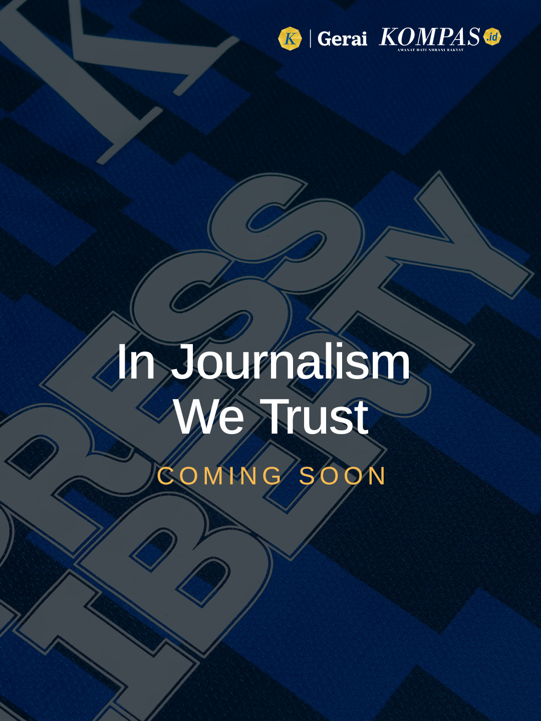 Seperti sebuah tim sepakbola, jurnalisme berkualitas membutuhkan kekuatan pendukungnya untuk menghasilkan sebuah berita. Produk kolaborasi terbaru dari Harian Kompas ini menjadi identitas dan dukungan dari Sahabat Kompas untuk jurnalisme yang berkualitas. Segera hadir di Gerai Kompas. #GeraiKompas #HarianKompas #Altertown #KompasxAltertown #PressLiberty #SupportingQualityJournalism