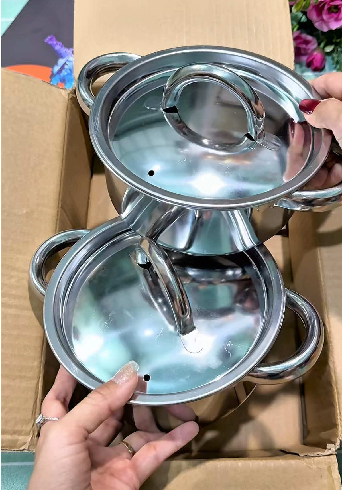 Combo 2 nồi inox 18cm chỉ 99k miễn ##anlin210##noiinox##noiinoxcaocap##noiinox304##antamvuisam 