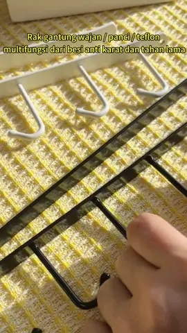 Rak gantung wajan / panci / teflon multifungsi dari besi anti karat dan tahan lama#AlatDapur#OrganizerDapur#PeralatanRumah