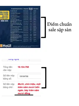 Điểm chuẩn giảm học phí tăng 🤡#haui#capcut #daihoccogivui 