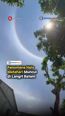 Langit Batam heboh, Senin (25/8/2025) siang, saat muncul fenomena halo matahari—cahaya menyerupai cincin pelangi yang melingkari matahari sekitar pukul 12.00 WIB. Warga antusias mengabadikan momen langka itu dan ramai membagikannya di media sosial. Secara ilmiah, halo terjadi karena cahaya matahari dibelokkan kristal es di awan Cirrostratus, membentuk lingkaran sekitar 22 derajat. Fenomena ini tidak berbahaya, namun sering menandakan perubahan cuaca “Rasanya seperti melihat pelangi di siang bolong, indah sekali,” ujar seorang warga Batam. #batam #batamnews 