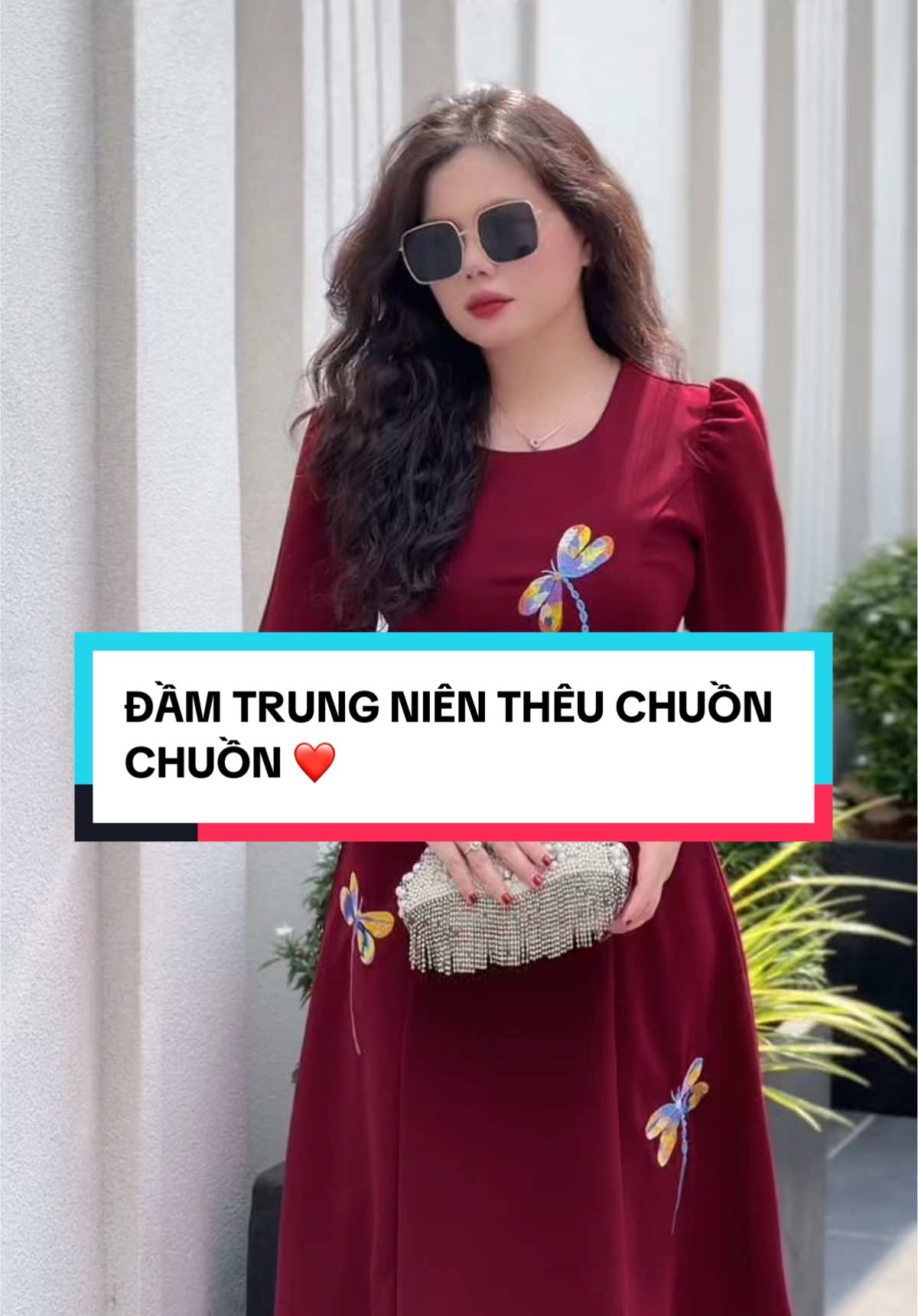 ĐẦM TRUNG NIÊN THÊU CHUỒN CHUỒN ❤️#DamTrungNienBigSize #damtrungniencaocap #xuhuong #damditiec #xuhuong 