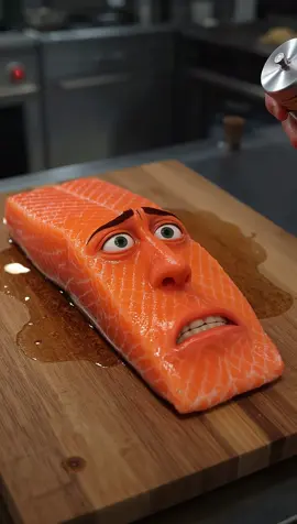 Scared salmon cooked to perfection 🐟🔥 #asmrtiktoks #salmon #fish #creepyvideos #viral