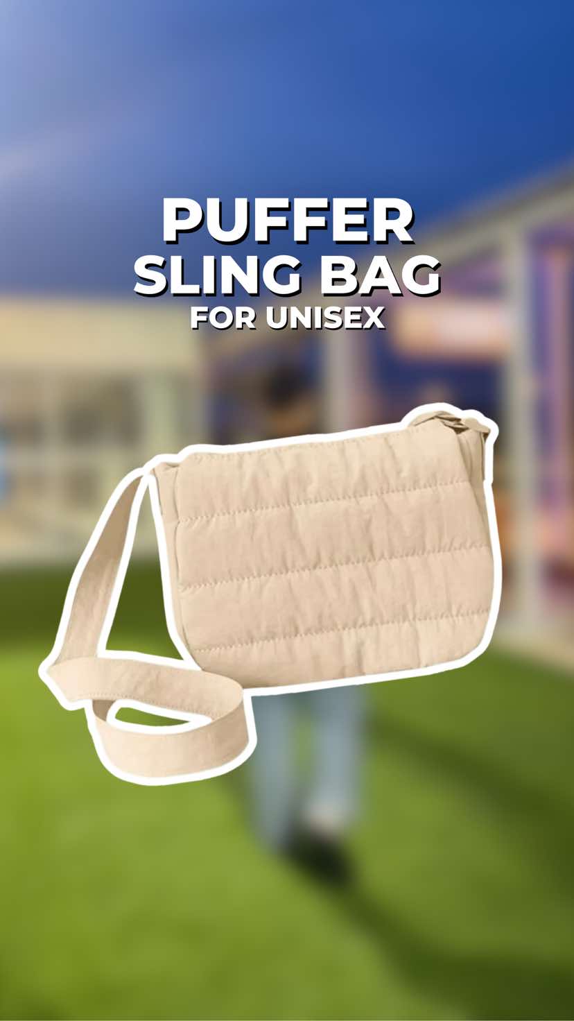 Affordable, maganda ang quality at ang dami mo pang mailalagay! ✨ #pufferbag #slingbagformen #bagformen #unisexbag #fyp 