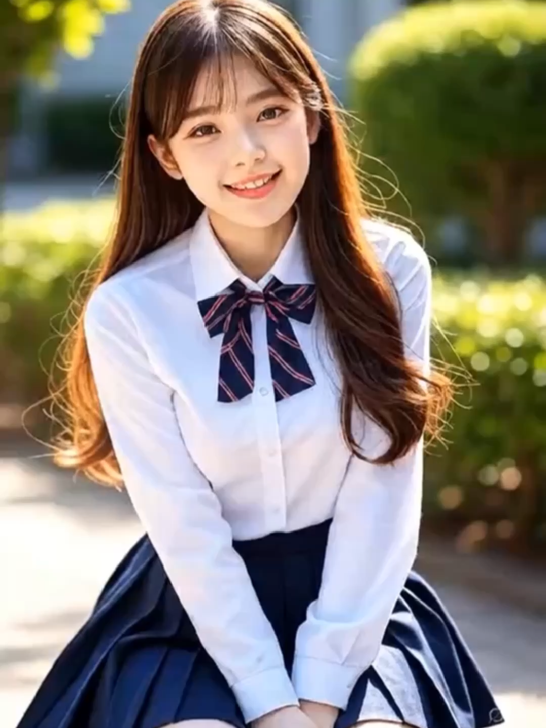 ねぇ…...そんなにじっと見ないでよ…...私、恥ずかしくなっちゃうから(*>_<*) #JK #AI #美女 #AI美女
