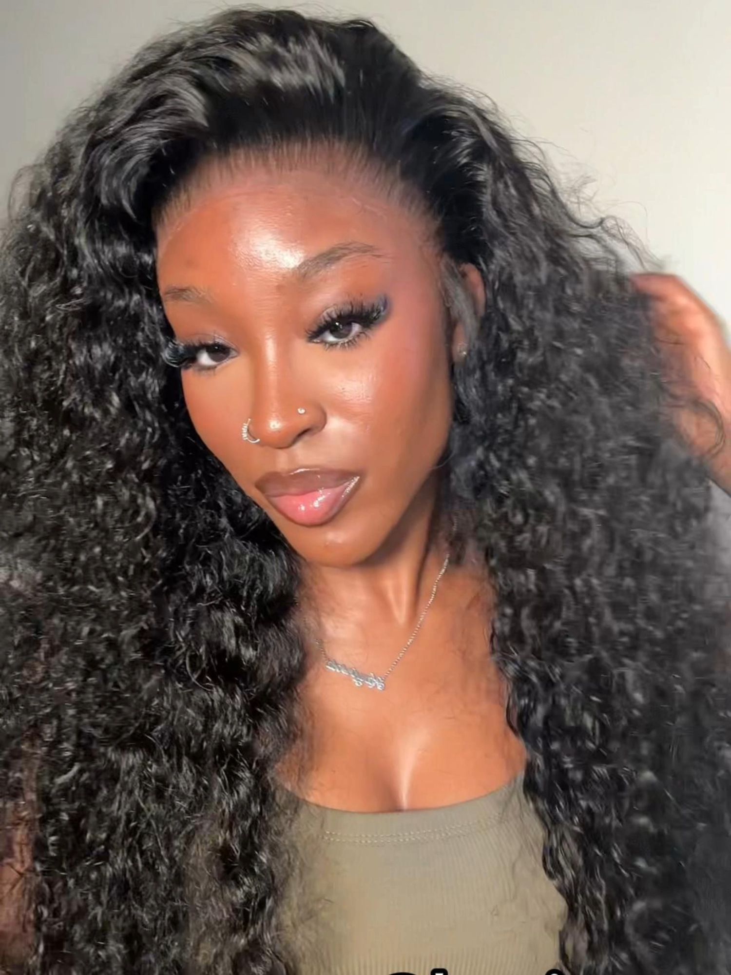 Want the illusion of a smaller face? This deep part wig has you SOLD.​💖💖@koni_o #sterlyhair #sterly #humanhairwigswigs #deepwave #amazonwig #tiktoktopwigs #salonqualityhair #wigtok #fyp #hairart #jetblackhair #editorialhair #volumehairstyle #curlyhair #slimface