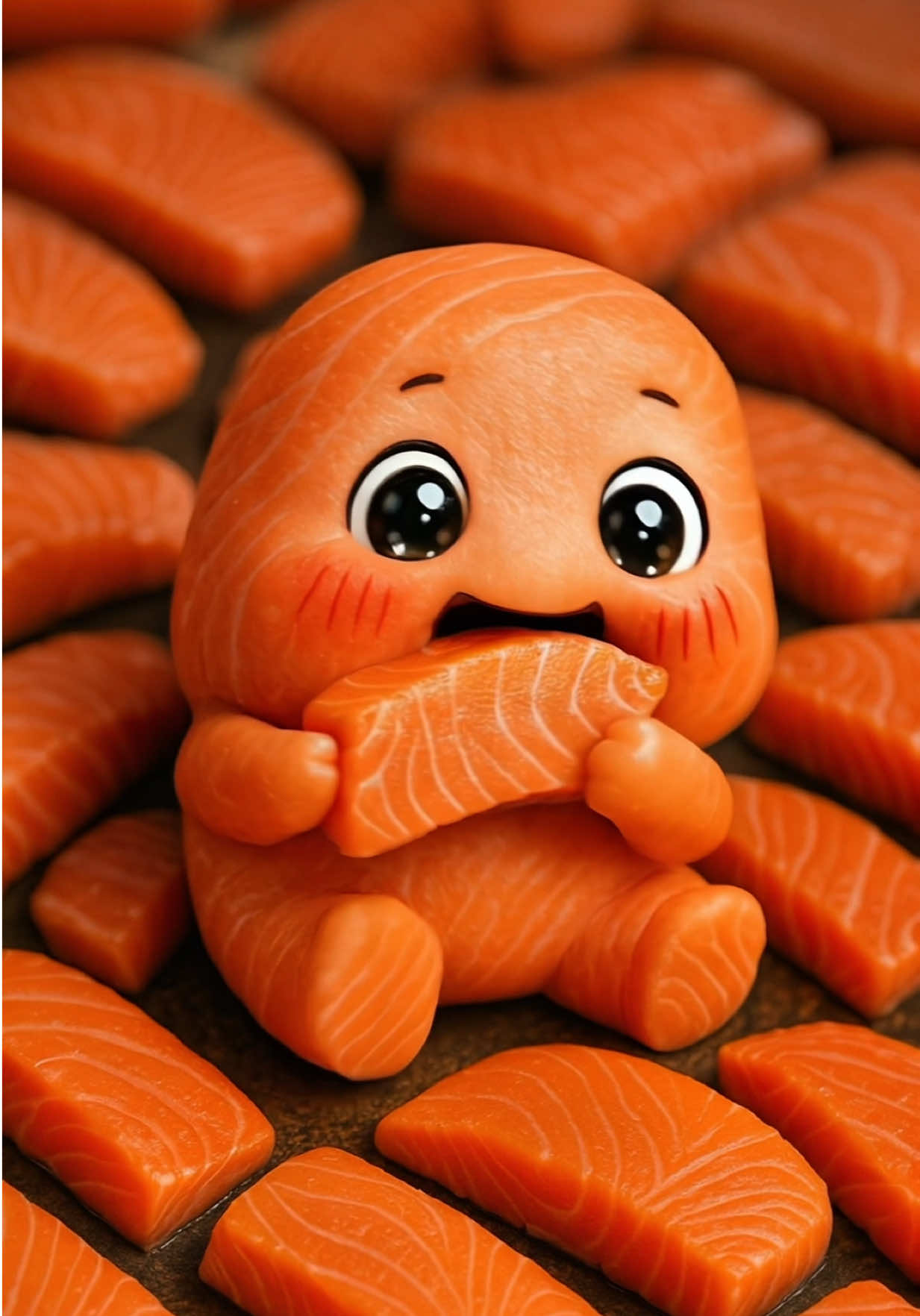 パート36: meat sushi VS Salmon #ai #FoodArt #foodmonster #yammyfood #共食い 
