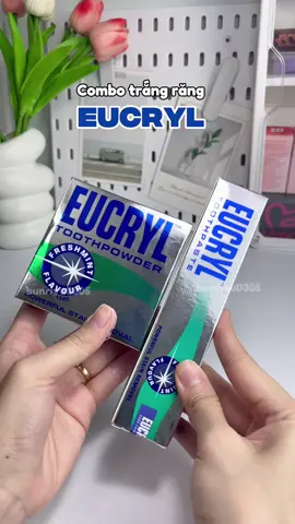 Combo làm trắng răng Eucryl  an toàn mà cực hiệu quả nha! #lamtrangrang #trangrang #eucryl #bunriviu #chamsocrangmieng 