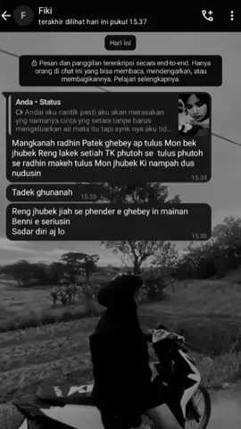 Iya sy sadar tuann bahwa perempuan jelek seperti sy memang pantas di permainkan terimakasih sudah menghina sy dan mksh sudah membuat sy sadar atas ucapan mu ☺️🙏