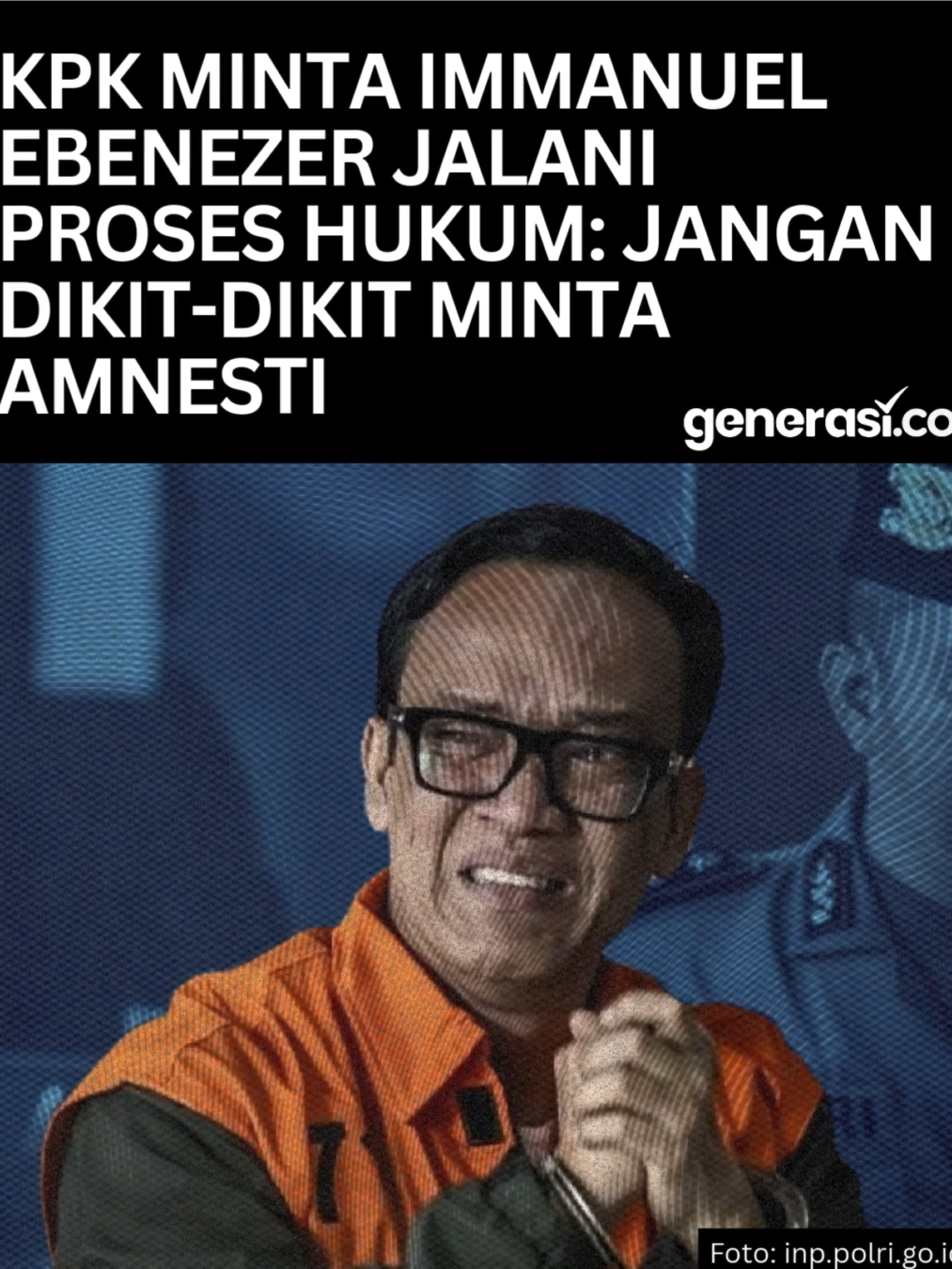 Komisi Pemberantasan Korupsi meminta mantan Wakil Menteri Ketenagakerjaan, Immanuel Ebenezer, untuk tidak mengajukan amnesti kepada Presiden Prabowo Subianto. Juru Bicara KPK, Budi Prasetyo, menegaskan bahwa meskipun pemberian amnesti adalah hak prerogatif presiden, proses hukum harus tetap dijalani. Ia menilai langkah Noel sebaiknya fokus mengikuti penyidikan kasus dugaan pemerasan dan gratifikasi yang menjeratnya. Budi menambahkan, Presiden Prabowo diyakini tidak akan memberikan amnesti, sejalan dengan komitmennya memberantas korupsi yang ditegaskan dalam pidato kenegaraan pada HUT ke-80 RI. Ia menekankan bahwa penegakan hukum bertujuan memberikan efek jera dan menjaga keadilan di masyarakat. Sebelumnya, Noel ditangkap dalam operasi tangkap tangan KPK dan ditetapkan tersangka terkait dugaan pemerasan senilai Rp81 miliar dalam pengurusan sertifikasi K3 di Kemnaker, dengan dugaan penerimaan pribadi sebesar Rp3 miliar. #korupsikemnaker #immanuelebenezer #korupsisertifikatk3 #generasico