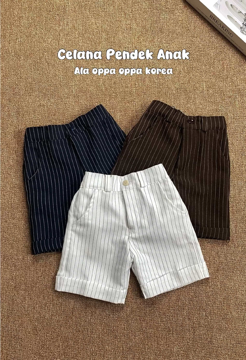 Celana pendek anak stripe 😍🫶🏻 #celanaanak #celanapendek #celanapendekanak #celanastripe 