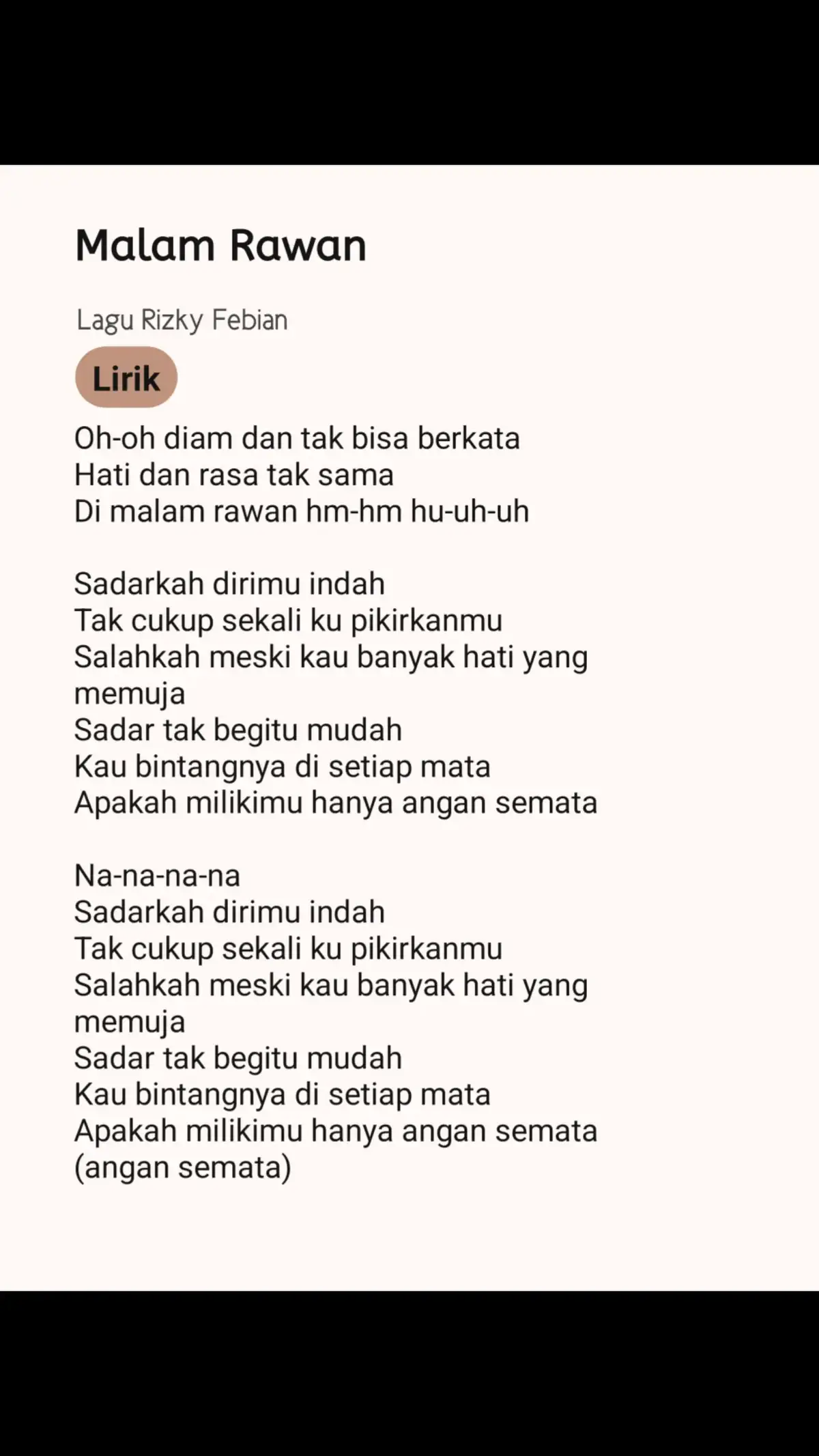 Kau bintangnya disetiap mata @rizkyfebian77 #malamrawan amrawan #music #liriklagu #viral #ramaikan #hits #terbaru #sad  #fyp #tiktok #velocity #galaubrutal🥀 #malam 