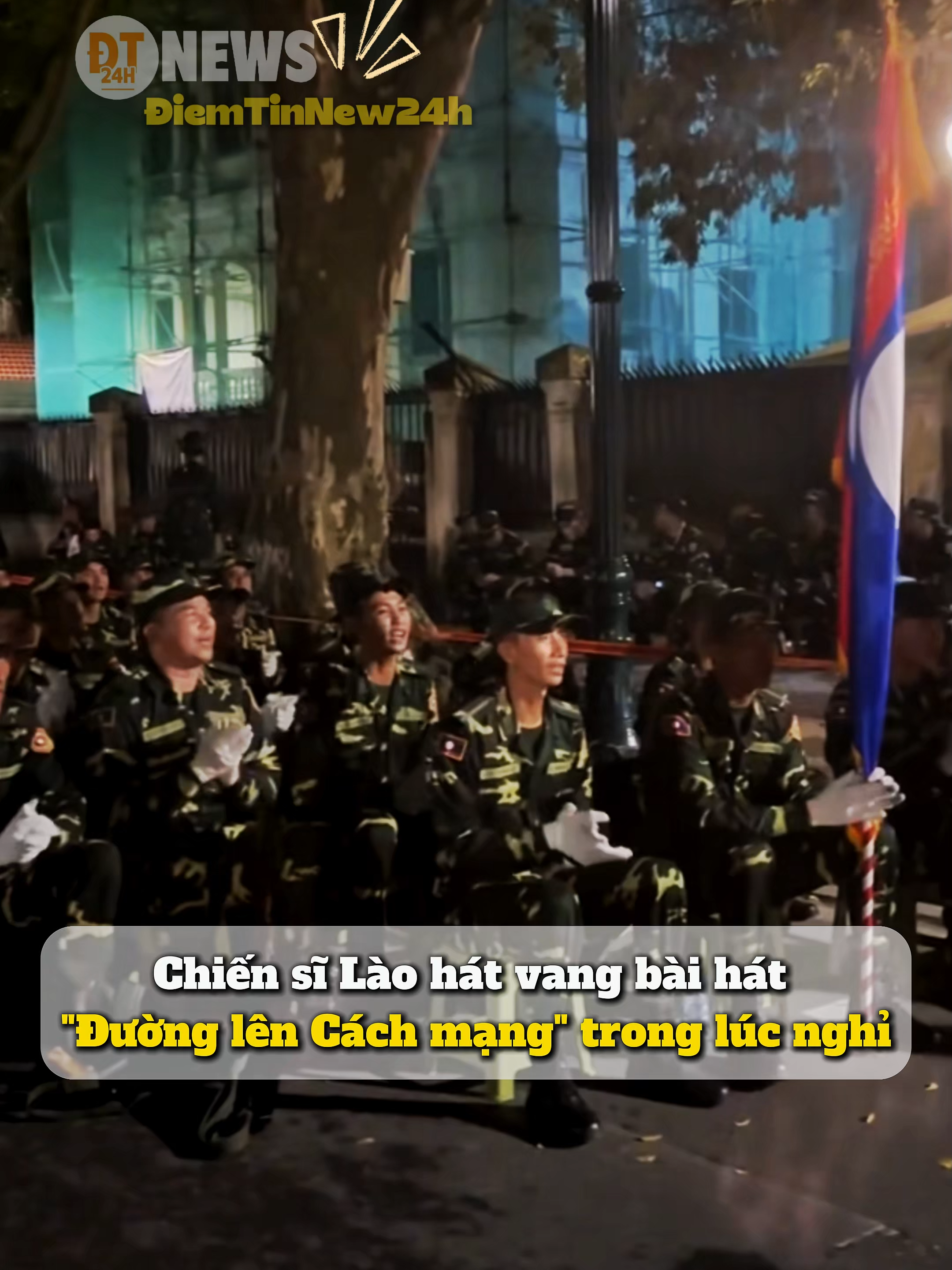 Chiến sĩ Lào hát vang  Đường lên Cách mạng trong lúc chờ Diễu Binh Quốc Khánh #diemtinnew24h #quockhanh #dieubinh #a80 #laos