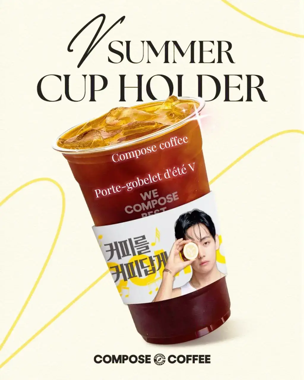 Immortalisez la journée avec le nouveau porte-gobelet d'été en V dans une photo avec Compose. ☕📷 Il n'y a rien de spécial à faire. Si vous avez une tasse de café en main, cet instant est déjà rempli d'ambiance! #taehyung #btsarmy #kpop #btsarmyforever #taehyung_bts 