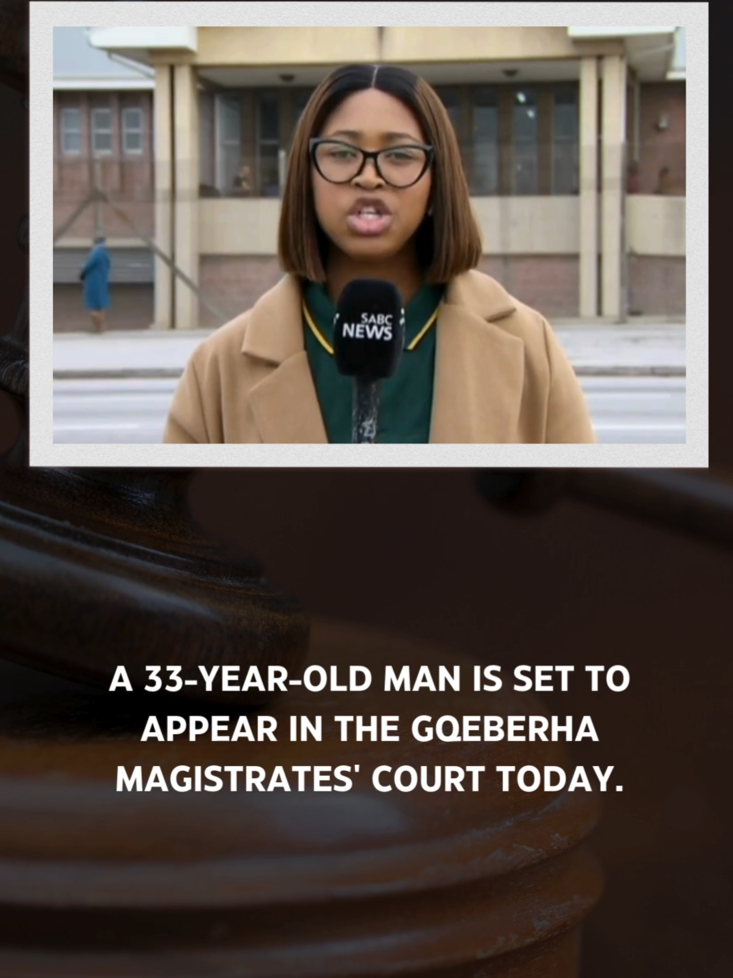 A 33-year-old man is set to appear in the Gqeberha Magistrates'  Court today in connection with the murder of prosecutor Tracy Brown, who was tragically killed outside her home in Young Park last month.  The suspect was arrested by the Hawks last Thursday morning during a coordinated roadblock after attempting to evade capture.  For more on this, we speak to SABC News reporter Ntombozuko Balintulo, who is at the Gqeberha Magistrates' Court. For more news, visit sabcnews.com and #SABCNews on all Social Media platforms.#TracyBrown #GqeberhaMagistratesCourt