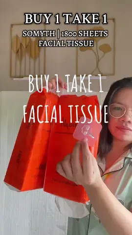 Sobrang sulit dahil 1800 Sheets na siya at Buy 1 Take 1 pa. #facialtissue #somythtissue #b1t1 #tissue #1800sheetstissue 