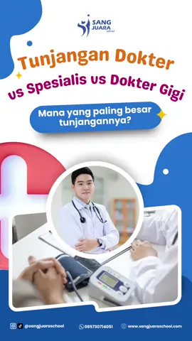 Tahu, gak sih kalau tunjangan dokter umum, spesialis, dan dokter gigi itu berbeda-beda, loh Champs! Hemm..., coba cari tahu disini, deh! ___ Bimbel & Konsultan Masuk Kuliah No 1 Spesialis Tembus Kedokteran & Kelas Internasional 📱 Follow Instagram & TikTok @sangjuaraschool 🌐 www.sangjuaraschool.com 📞 Customer Service 0857-3071-4051 #belajarbersamasangjuara #iup #bimbelsnbt #platinumcamp #snbt #tunjangandokter #gajidokter #bimbeliup #bimbelsurabaya #konsultanmasukkuliah 