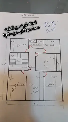 تقسيم قطعة أرض ٩٩ م٢ بافضل استغلال للمساحات ل ٣ غرف واستقبال كبير وصالة معيشه وحمام ومطبخ وأفضل استغلال للمساحات تحس مساحة القطعه ١٣٠ م٢ .. #السعودية #الكويت #الامارات #تشطيبات #ديكور 