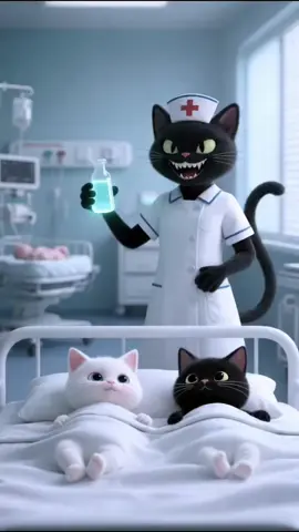 Evil cat nurse changes color 😱😾  #aicat #kitten #cat #orangecat 
