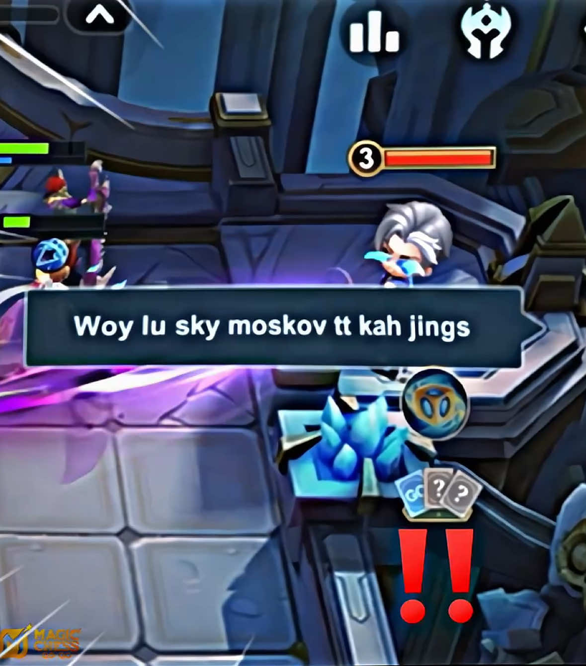 Nyala dikit aja tengiI bgt , herann gua..‼️🫵🏻😭 “btw jgn salfok sama isi soudnyaa pliss …#MCGG #MagicChessGoGo #MCGGIDCreators #GoChessGo #MCGGCosmicTraders 