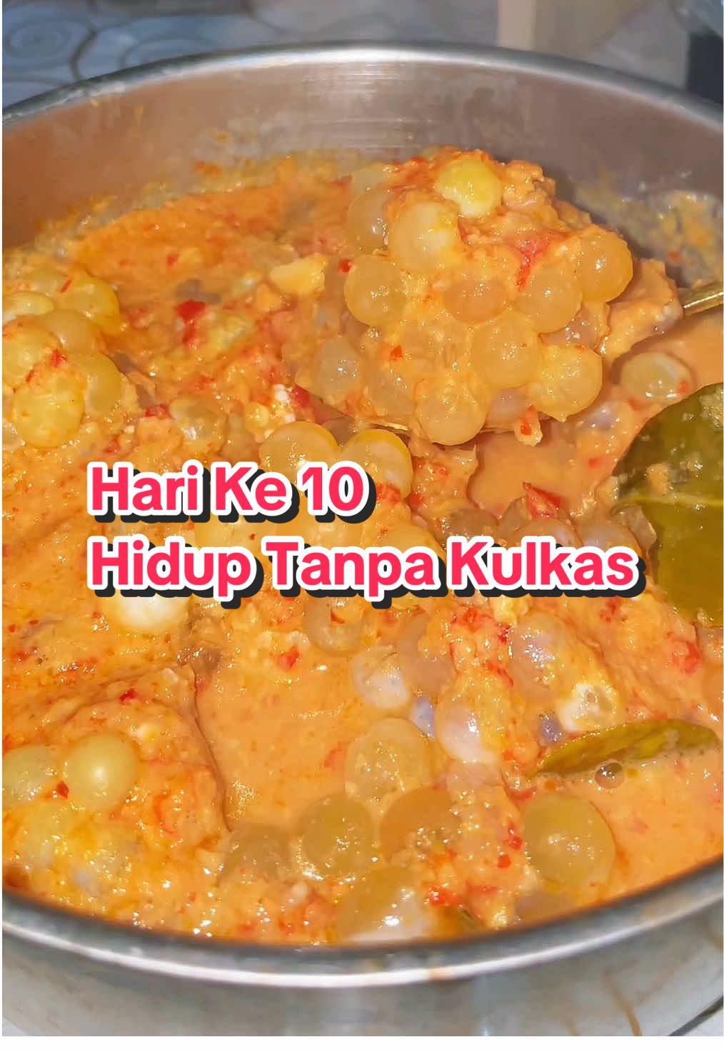 Membalas @NyonyaFirdaaa [SAVE AJA]✨ Nggak pernah bosan kalo sama bahan satu ini 🤩 Kali ini tetep bikin yang pedes tapi bocil bisa makan, yuk cobain! Bahan : - telur ikan mayong - cabe merah besar (buang bijinya) - tomat - bawang merah - bawang putih - air - daun jeruk - jahe - daun salam, sereh, daun pisang (opsional) Masaknya : - cuci telur ikan, belah seperti di video, sisihkan - blender cabe merah besar, tomat, bawang merah, dan bawang putih - tambahkan garam dan lada kedalam hasil blenderan - campurkan hasil blenderan ke telur ikan - tambahkan daun jeruk dan jahe - aduk sampai rata dan siap dikukus sampai matang 🤩 - siap disajikan 💞💋 Notes : - kalo pake daun pisang, gunakan sebagai alas dan tutup, bisa juga dibungkus per porsi - kukus selama 20-25 menit untuk hasil sepertiku (setengah matang, sebagian bisa meletus tapi tidak amis) - kukus selama 35-40 menit untuk hasil yang benar-benar matang (empuk dan tidak meletus sama sekali) #foodies #food #masak #cook #cooking 