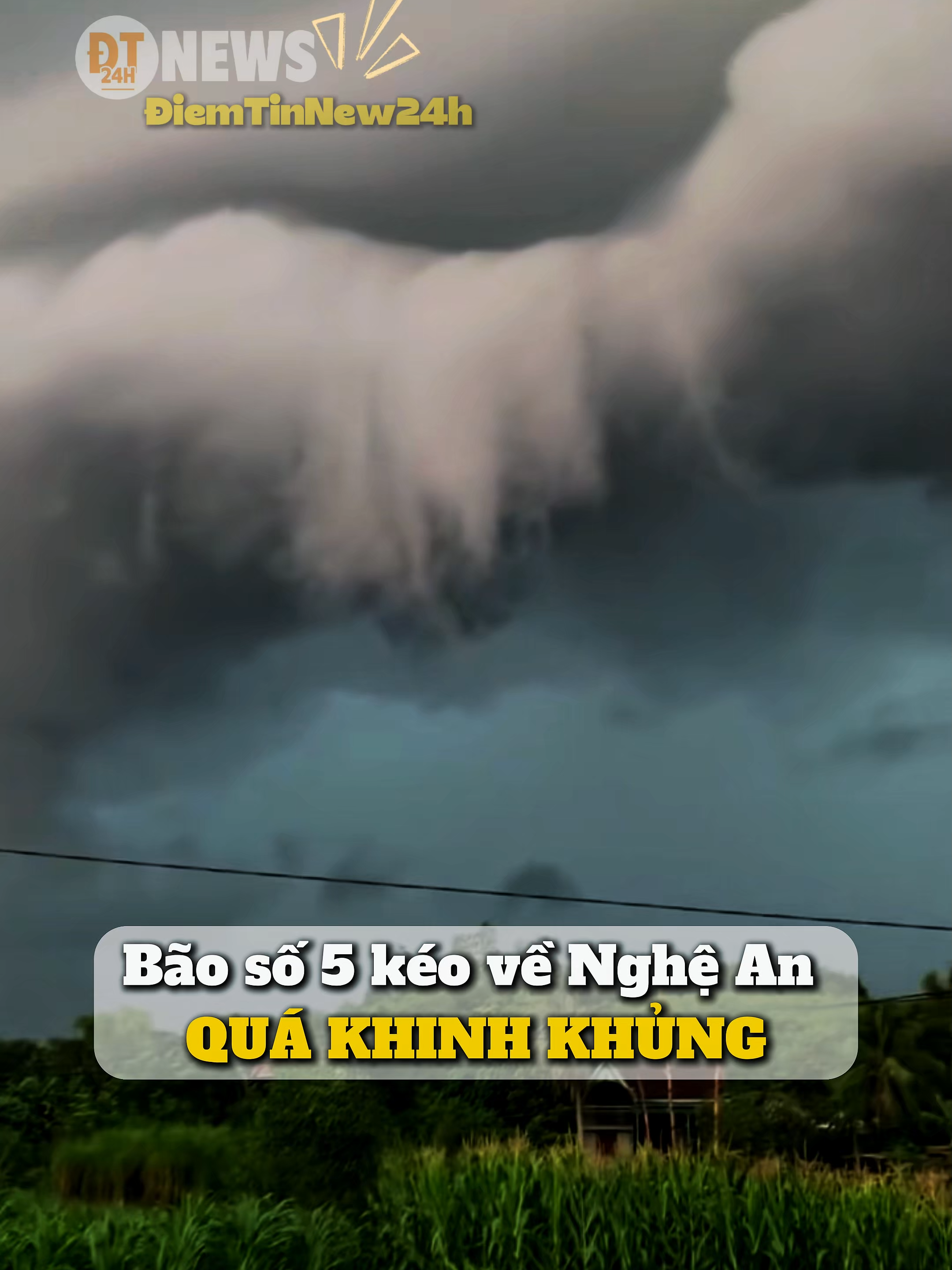 Bão số 5 đổ bộ trực tiếp vào miền Trung #diemtinnew24h #tintuc  #nghean #mualumientrung #baoso5