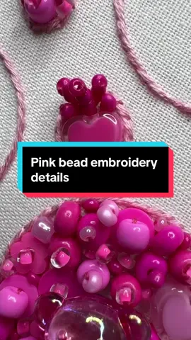 Little pink details 💘 #beadembroidery #embroidery #embroideryart #embroideryartist #beadwork 