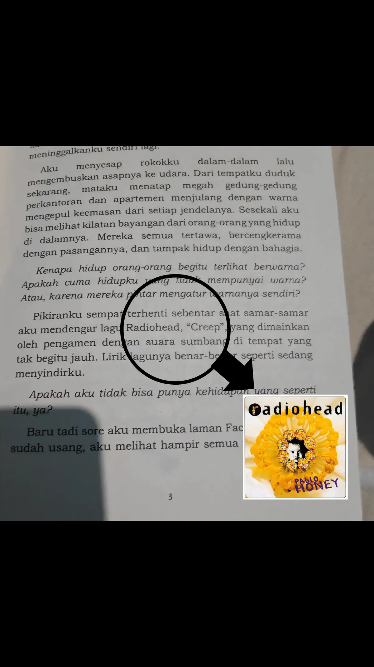 ada creep di buku Seporsi Mie Ayam Sebelum Mati cuy #seporsimiayamsebelummati #radiohead #creep #fyp 