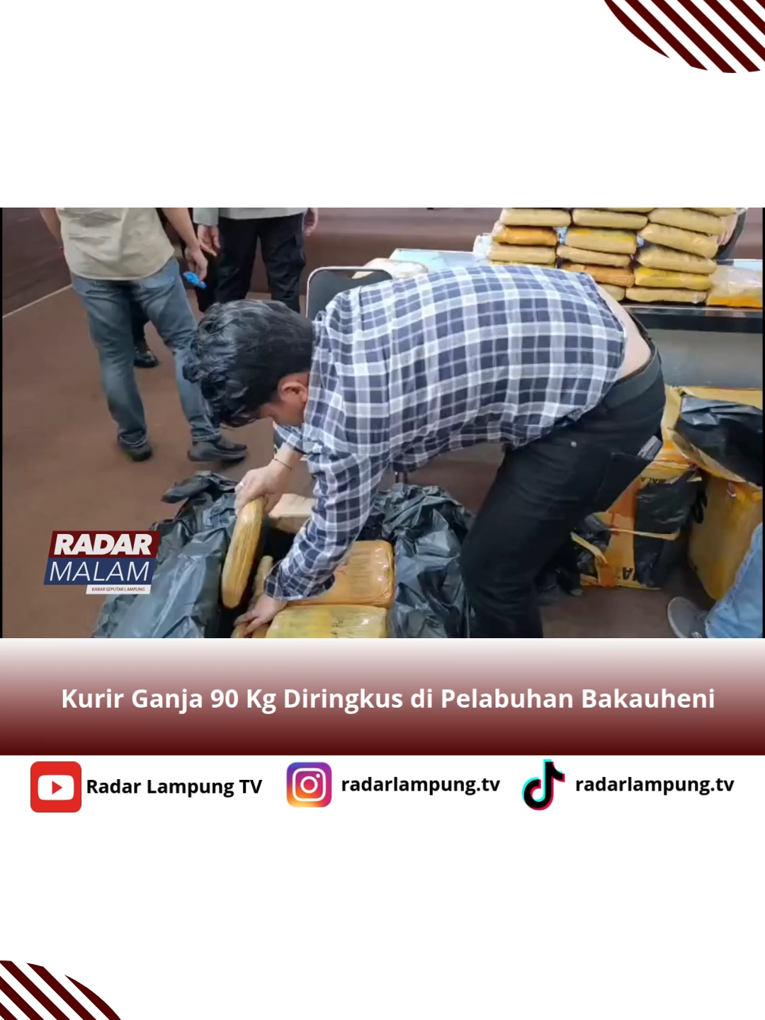 Kurir Ganja 90 Kg Diringkus di Pelabuhan Bakauheni #kurir #penyeledupan #narkobamembunuhmu #lampungselatan #beritaterkini #fyppppppppppppp #radartvlampung #fypp #fouryou #radartv