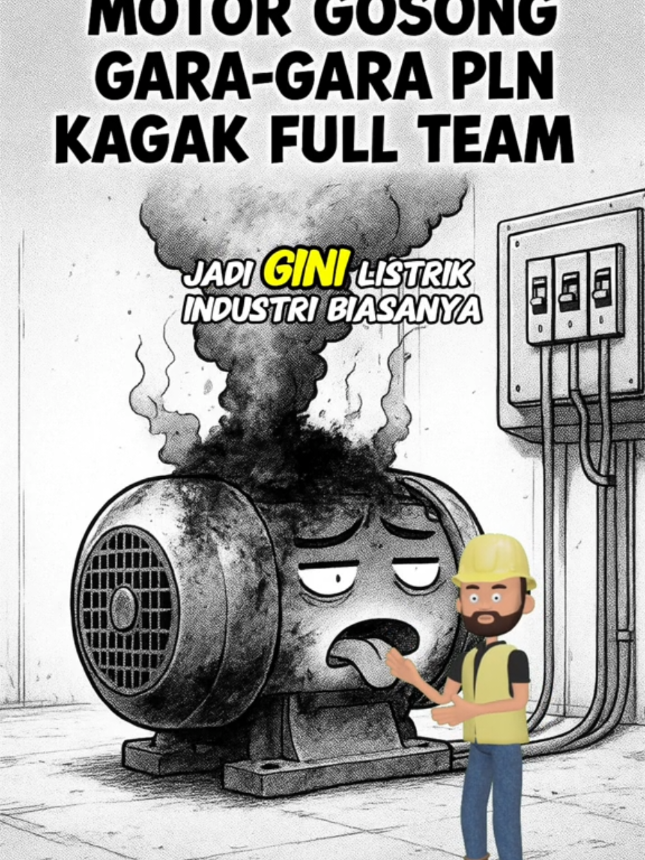 Pernah liat motor listrik gosong gara-gara PLN ngasih listriknya kagak full team? Yap, itu namanya phase failure broo ⚡🤣” #listrik #electrician #Maintenance #Engineering #industry 