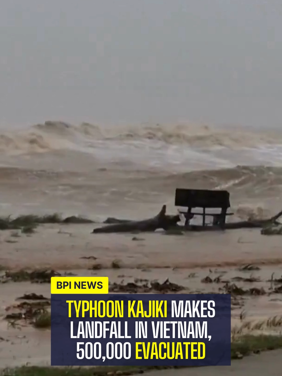 Typhoon Kajiki has made landfall in Vietnam with winds of 118–133 km/h (73–82 mph) after 500,000 people were evacuated.  China’s Hainan province issued a red alert as the storm brought over 300mm of rain, flooding farmland. Kajiki is expected to weaken as it moves inland.  #Vietnam #Typhoon
